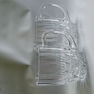 Cristal D'Arques-Durand mugs two Bretagne lead crystal clear hot beverage